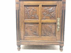 Charles Bevan for Gillow & Co., Aesthetic Oak Cabinet with Birds and Fish - Thumbnail 8