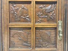 Charles Bevan for Gillow & Co., Aesthetic Oak Cabinet with Birds and Fish - Thumbnail 9
