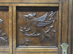 Charles Bevan for Gillow & Co., Aesthetic Oak Cabinet with Birds and Fish - Thumbnail 11