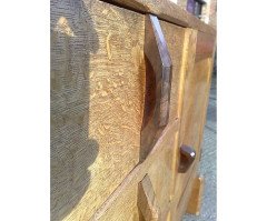 Cotswolds School Arts & Crafts Oak Dining Suite, Sideboard, 6 Armchairs, & Table - Thumbnail 3