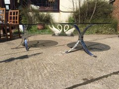 Knut Hesterberg Attributed, a Pair of Heavy Gage Modernist, 1970s Chrome Coffee Tables - Thumbnail 7