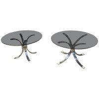 Knut Hesterberg Attributed, a Pair of Heavy Gage Modernist, 1970s Chrome Coffee Tables