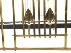 An Arts & Crafts Cast Brass Half Tester Double Bed with Stylised Floral Details - Thumbnail 2