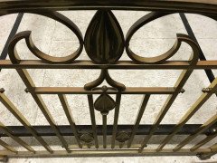 An Arts & Crafts Cast Brass Half Tester Double Bed with Stylised Floral Details - Thumbnail 3