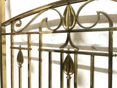An Arts & Crafts Cast Brass Half Tester Double Bed with Stylised Floral Details - Thumbnail 4