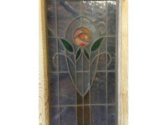 Four Arts & Crafts Stained Glass Doors with Stylised Glasgow Roses Set in Copper - Thumbnail 5