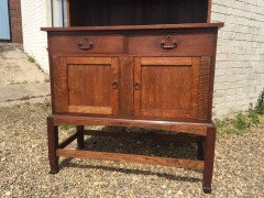 Arts & Crafts Craftsman Made Simple Oak Dresser with Decorative Shaped Top - Thumbnail 3