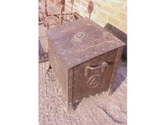 Arts and Crafts Hand Hammered Copper Log Box with Hand Riveted Construction - Thumbnail 1