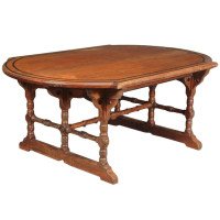 Charles Bevan, Marsh, Jones & Cribb an Aesthetic Movement D End Centre Table