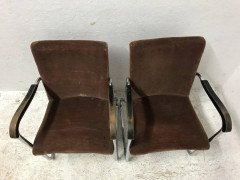 Thonet, a Pair of 1930s Tubular Steel Armchairs with Ebonised Armrests - Thumbnail 7