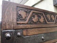 Arts & Crafts Oak Treble Wardrobe with Five Drawers by Liberty & Co - Thumbnail 9