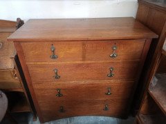 Heal's. An Arts & Crafts Oak Chest of Drawers, Stamped Heal's of London - Thumbnail 2