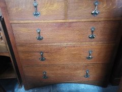 Heal's. An Arts & Crafts Oak Chest of Drawers, Stamped Heal's of London - Thumbnail 3