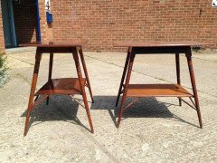 Rare Pair of Anglo-Japanese two-tier Walnut Side Tables by Jas Shoolbred - Thumbnail 8