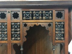 Liberty & Co. A Moorish Walnut Corner Cupboard with Musharabieh Turned Details - Thumbnail 5