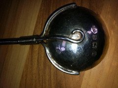 A E Jones, Arts & Crafts Silver Rat Tail Caddy Spoon - Thumbnail 1