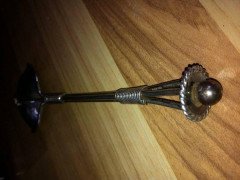 A E Jones, Arts & Crafts Silver Rat Tail Caddy Spoon - Thumbnail 4