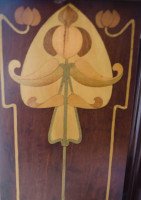 Shapland & Petter. Arts & Crafts Table Top Revolving Inlaid Bookcase - Thumbnail 1