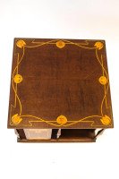 Shapland & Petter. Arts & Crafts Table Top Revolving Inlaid Bookcase - Thumbnail 2