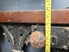 Gothic Revival Cast Iron Gate with Both Side Railings & Geometric Decoration - Thumbnail 8