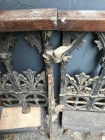 Gothic Revival Cast Iron Gate with Both Side Railings & Geometric Decoration - Thumbnail 4