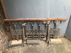 Gothic Revival Cast Iron Gate with Both Side Railings & Geometric Decoration - Thumbnail 3