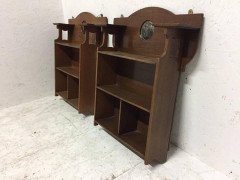Shapland & Petter, Arts & Crafts Hanging Oak Bookcase with Copper Plaque - Thumbnail 6