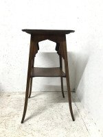 Liberty & Co Attributed, an Elegant Anglo-Moorish Aesthetic Elm Side Table - Thumbnail 2