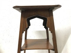 Liberty & Co. Attributed, an Elegant Anglo-Moorish Aesthetic Elm Side Table - Thumbnail 4