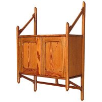 Anglo-Japanese Pitch Pine Hanging Bookcase by Howard & Sons