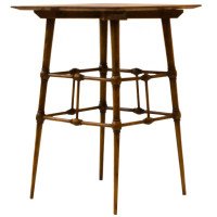 Liberty & Co., attributed, Aesthetic Movement Ash Side Table with Bobbin Details. - Thumbnail 3