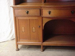 Waring & Gillows, Style of. M. H. Baillie Scott. Arts & Crafts Oak Inlaid Sideboard - Thumbnail 7