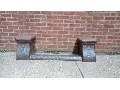 Arts & Crafts Fireplace Set with a Seat to Each Side & Matching Fire Screen - Thumbnail 3