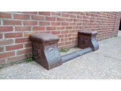 Arts & Crafts Fireplace Set with a Seat to Each Side & Matching Fire Screen - Thumbnail 2