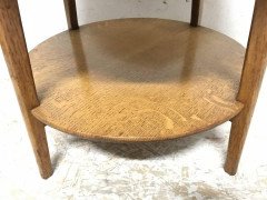Edward Barnsley, Arts & Crafts Oak Two-Tier Circular Coffee or Side Table - Thumbnail 5