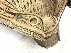 The King of Peacock Armchairs, an Original Cane Throne Armchair 1970's - Thumbnail 2