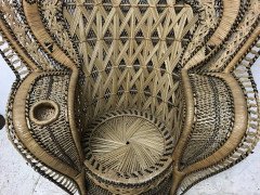 The King of Peacock Armchairs, Original Cane Throne Armchair 1970's - Thumbnail 3