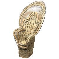 The King of Peacock Armchairs, Original Cane Throne Armchair 1970's - Thumbnail 9