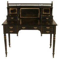 Ebonised and Parcel Gilt Aesthetic Movement desk by Maple and Co - Thumbnail 1