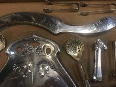 WMF Rare Art Nouveau Silver Plated Cutlery Set for 18 Persons - Thumbnail 8