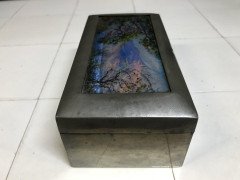 Liberty & Co. An Arts & Crafts Pewter and Hand Enameled Jewelry or Cigar Box - Thumbnail 6