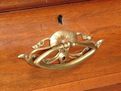 French Art Nouveau Walnut Display Cabinet - Thumbnail 16