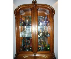 French Art Nouveau Walnut Display Cabinet - Thumbnail 3