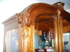 French Art Nouveau Walnut Display Cabinet - Thumbnail 5