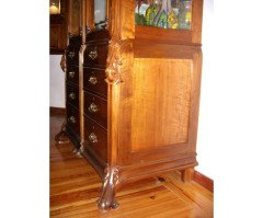 French Art Nouveau Walnut Display Cabinet - Thumbnail 7