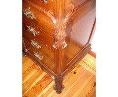 French Art Nouveau Walnut Display Cabinet - Thumbnail 8