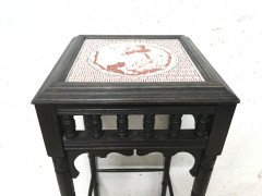 Bruce Talbert Aesthetic Movement Ebonised Plant Stand with Inset Minton Tile - Thumbnail 6