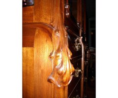 French Art Nouveau Walnut Display Cabinet - Thumbnail 12