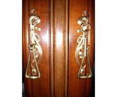 French Art Nouveau Walnut Display Cabinet - Thumbnail 13