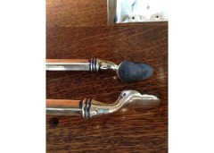 E. A. Taylor attri, Glasgow School. A Set of 3 Arts & Crafts Brass Fire Utensils - Thumbnail 3